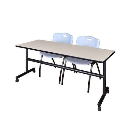 Kobe Rectangle Tables > Nesting Tables > Kobe Flip Top Table & Chair Sets, 72 W, 24 L, 29 H, Maple MKFT7224PL47GY
